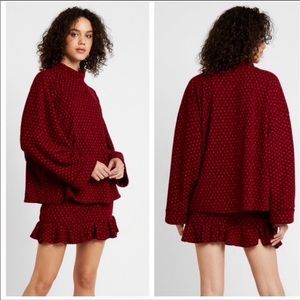 NWT Free People Set The Mood skirt set, sz XS